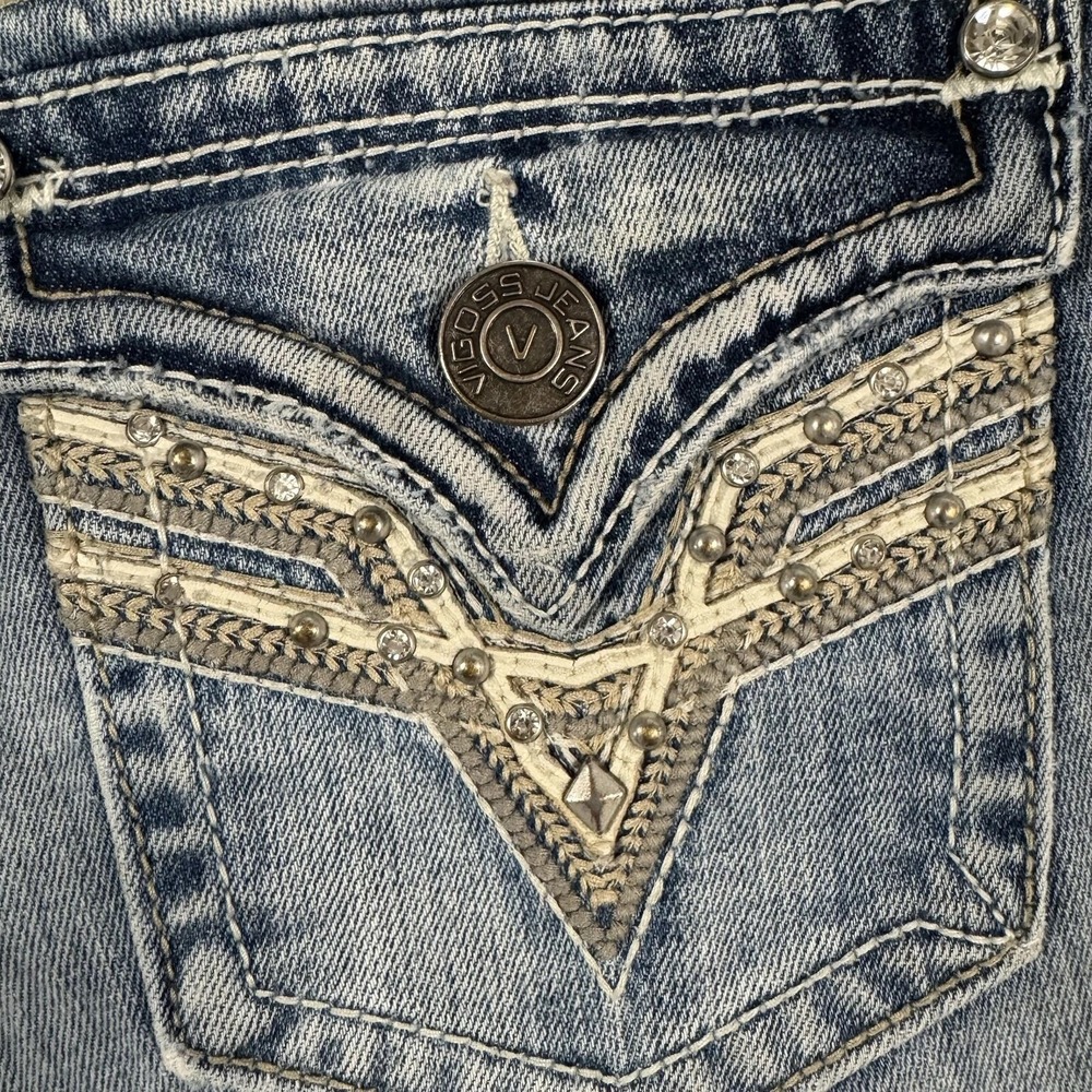 Vigoss The New York Capri Womens Embellished Embroidered Back Flap Pocket Sz 5 - Picture 8 of 16